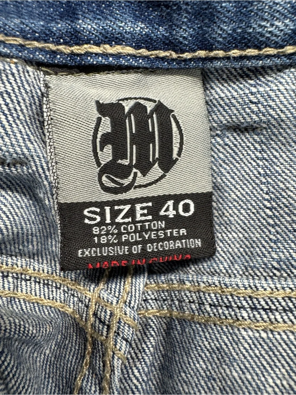 Makaveli Tupac Denim Shorts Size 40 Y2K Embroidered Logo Baggy Blue Jean Shorts